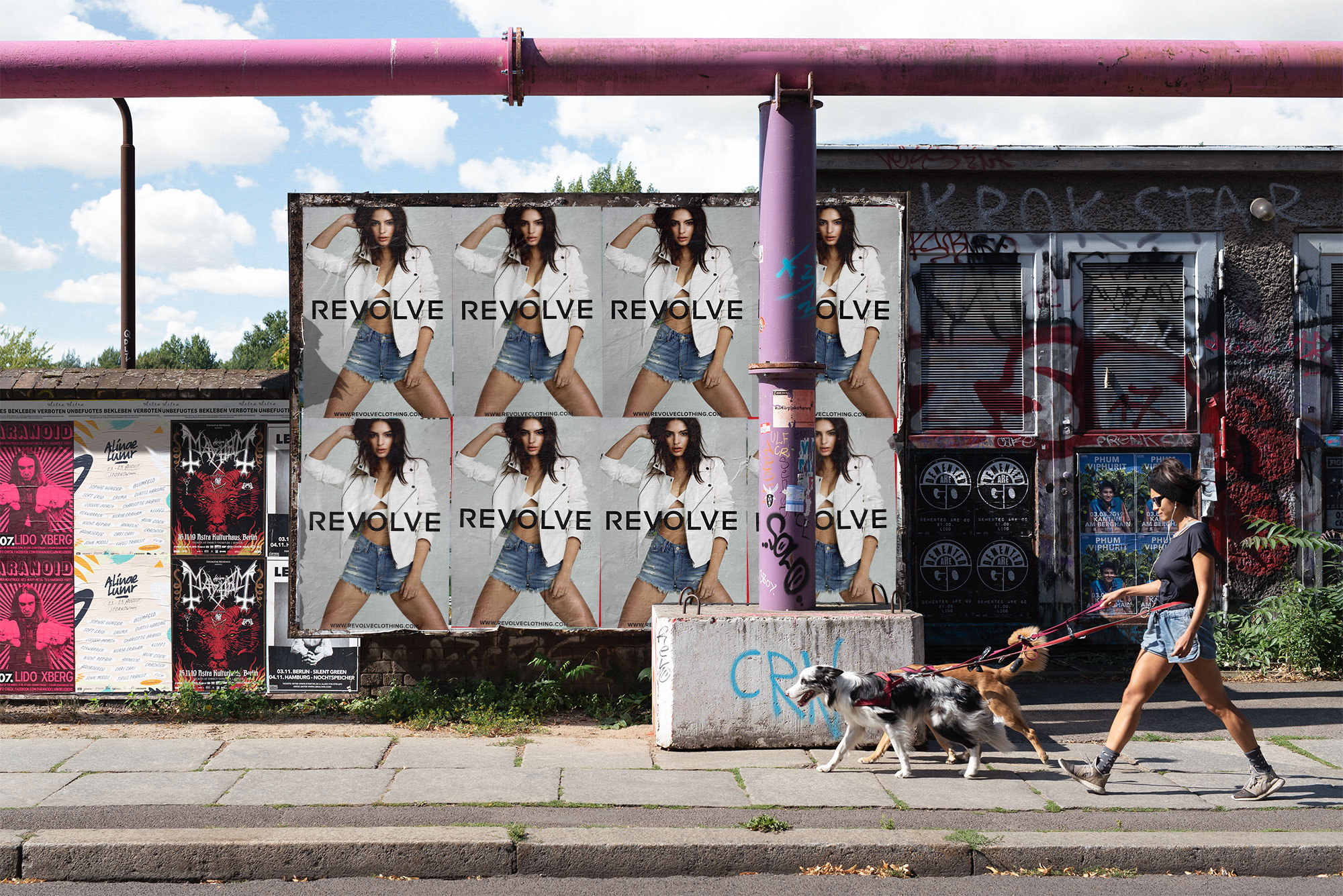 Wheatpasting Chicago - wild posting campaign installation for Revolve
