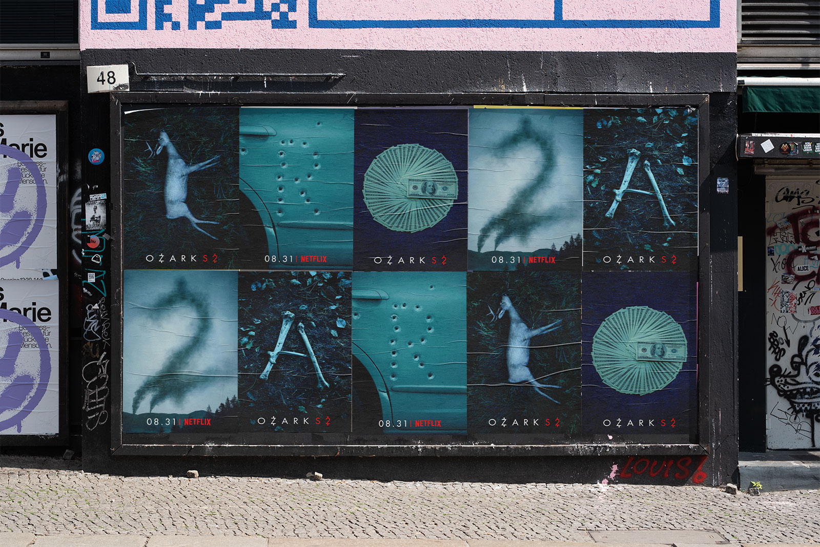 Wheatpasting Chicago - street poster campaign for Netflix Ozark